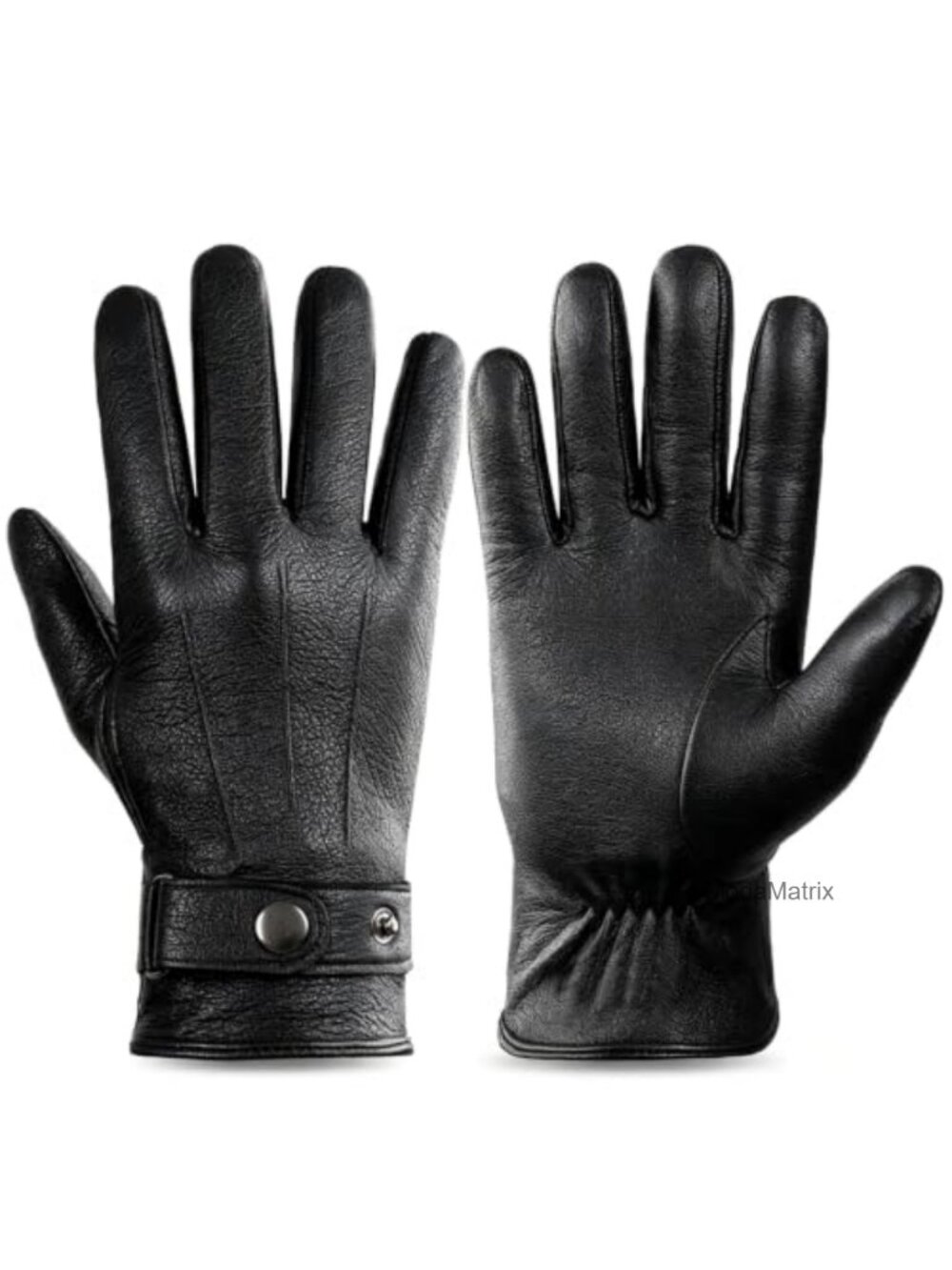 Men's Genuine Sheepskin Leather Winter Gloves Wool Lined Touchscreen